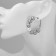 Bus-ring earrings compound, white color in silver