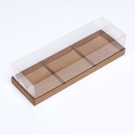 Box for mousse cakes 3 pieces, 26x8.5x6 craft-1