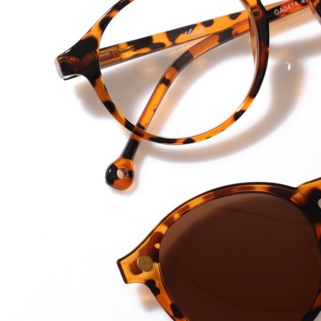 Glasses with a clipon (Clip-on) GA0414 (Color: C1 Leopard; Diopter: +1; Toning: Brown)-7