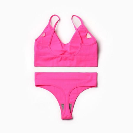 Female set (top, thongs), pink color, size 42-46-7
