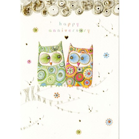 Turnowsky postcard “Two Owls”, vertical, 16.7x11.8 cm
