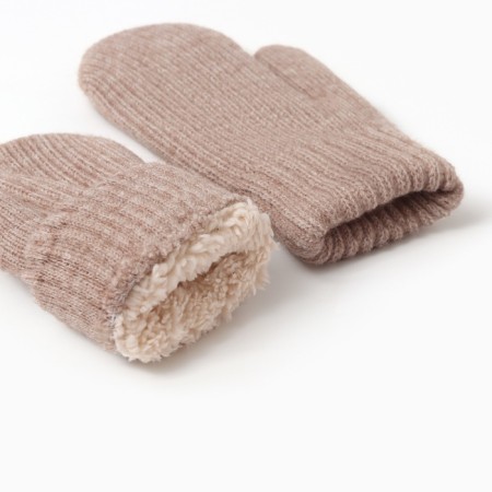 Baby mittens minku, brown color, 19 cm-2