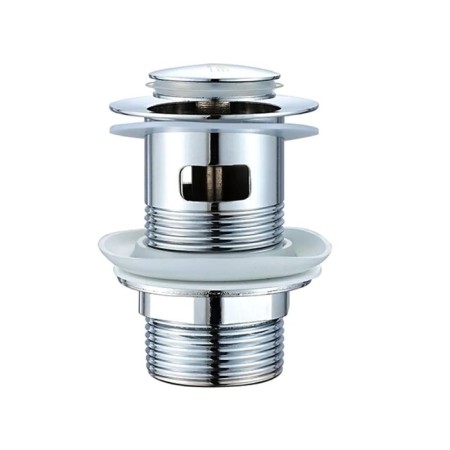 Bottom valve Ledeme L66-2, for a shell, with overflow, brass, chrome