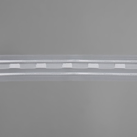Curtain tape, organza, 3 cm, 3 ± 1 m, transparent/white color-3