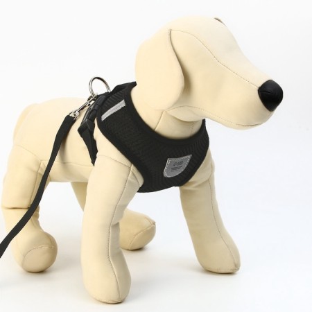 Drinking harness with a leash and reflective patch, s, ok 27, og 30-38, black-1