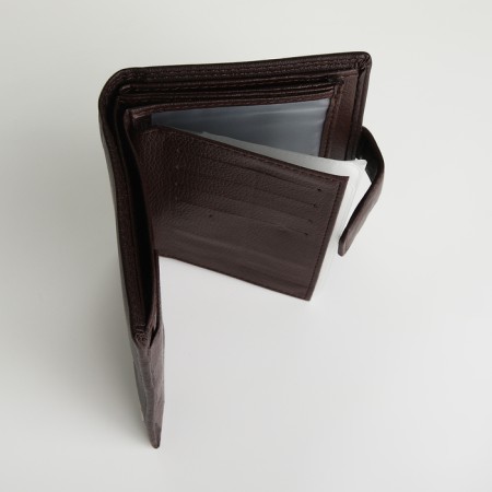 Male purse on magnet 3 in 1, department for auto documents, passports, brown color-4