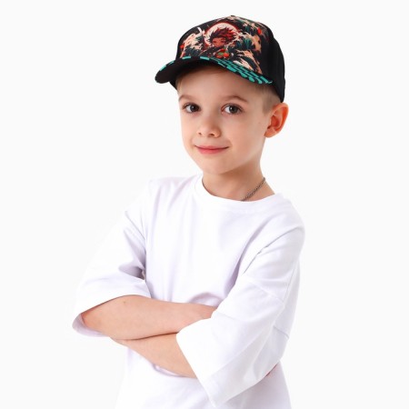 Baby cap for the boy “Waves”, anime, black color, rr 52-54, 5-7 years old-10