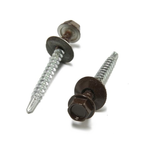 Roofing screws 4.8x50 mm, RAL8017 Brown color, 150 pcs.-2