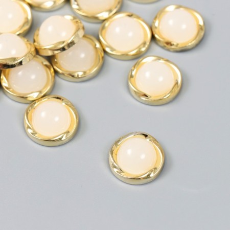 Decor for creativity Plastic "Half -Pesterior with a golden rim" set of 20 pcs 1.7x1.7 cm 943112
