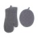 Set of kitchen Ethel, Gray color: mittens 33x17 cm, take 24x19 cm, cotton, mahra