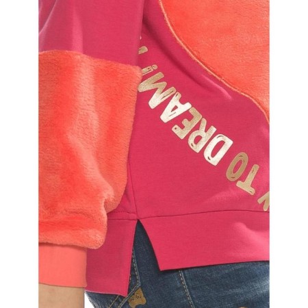 Sweatshirt for girls, height 122 cm, raspberry color-1