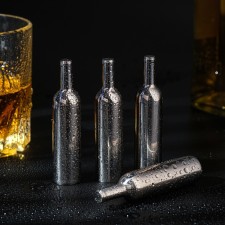 A set of ice cubes made of stainless steel in the form of a bottle, 4 pcs, 12.7x12.7x3.3 cm