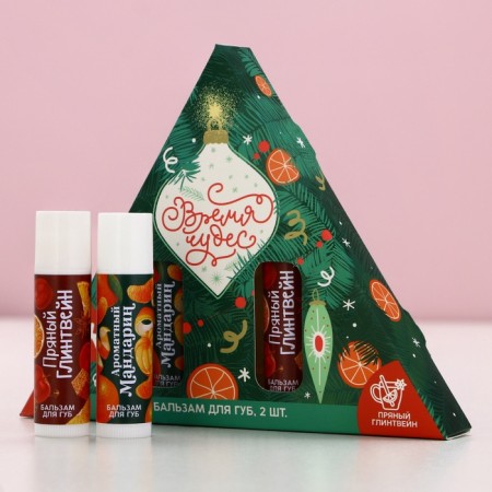 Gift set of cosmetics "Miracles", lip balm 2 x 10 g, pure happiness-1