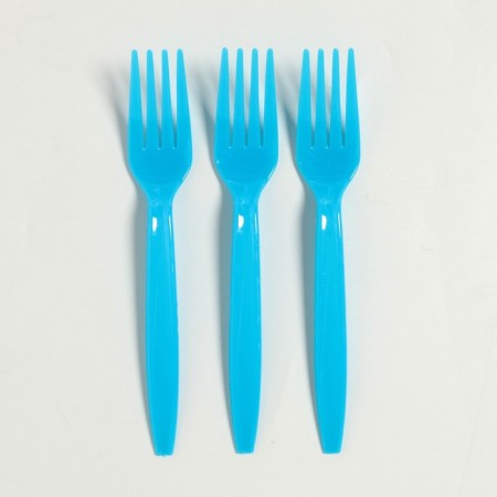 Plastic forks, 6 pcs., Blue color