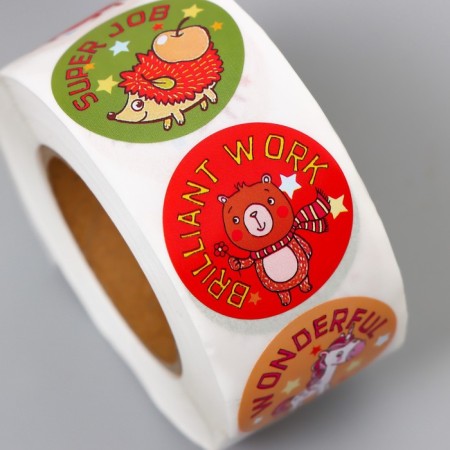 Stick Paper "joyful animals" d = 2.5 cm 500 pcs in a rolon 3x6x6 cm-2