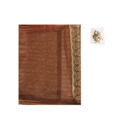 Antimoscate grid for doors, 100 × 210 cm, on magnets, brown color-5