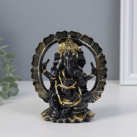 NECSK Polystone "Ganesha in the Flower" 7.5x11x12.5 cm