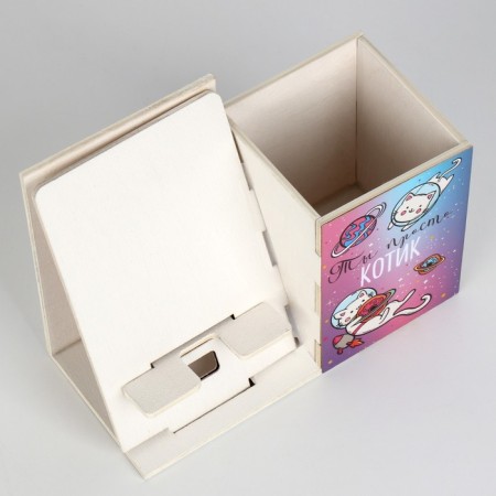 Organizer with a stand for the phone "You are just a cat" Cat-cosmonaut-5