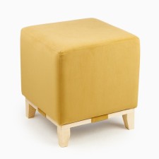 Albero Puff, Ultra Mustard fabric