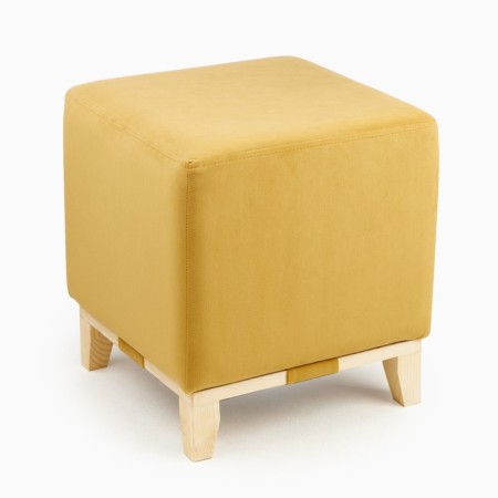 Albero Puff, Ultra Mustard fabric