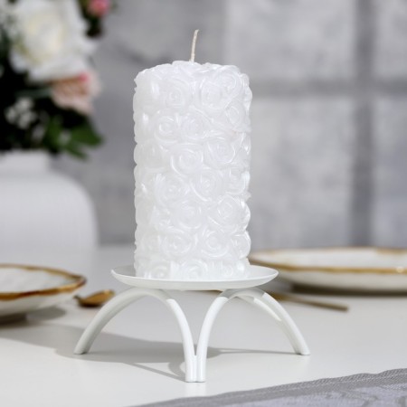 Candle-cylinder wedding "roses", 6x11.5 cm, home