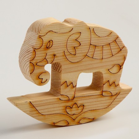 Set for painting "Elephant-rocking" with a contour, with paints and a brush-2