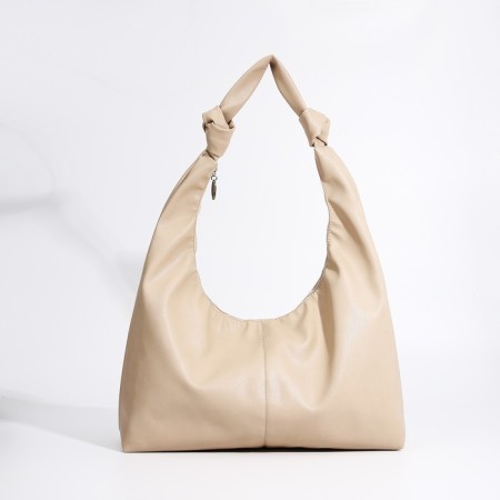 Shopper bag, outer pocket, beige color