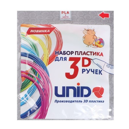 UNID Pla- "F3" plastic, for 3D pen, 10 m, 3 colors in a set, luminous-1
