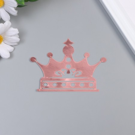 Stick paper, plastic "Crown" pink shine set 12 pcs 3 sizes-1