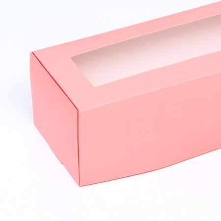 Folding box with a window for roll, pink, 26 x 10 x 8 cm-2