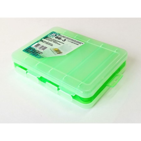 Box for wobblers and balancers, 5+5 departments, 200x160x45 mm, green color