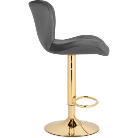 Barrier stool Porch metal/velor, gold/gray 47x53x89 cm-2