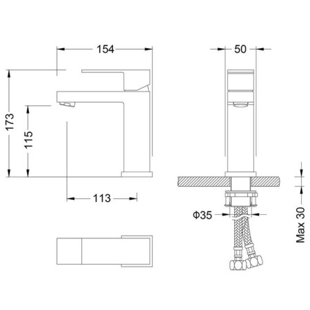 Timo Selene 2061/17F sink mixer, single -rod, gold-1