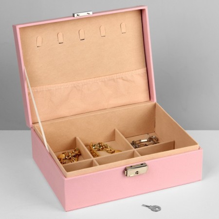Strack for jewelry "Casket" A removable stand, 17 × 23 × 8.5 cm, pink color-2
