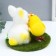Easter souvenir "Rabbit and two chicken on the grass with a flower" 12x12x10.5 cm