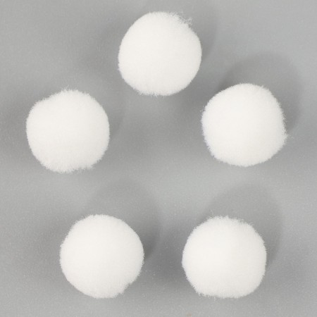 A set of textile details for the decor "bombs" 100 pcs. set, size 1 pc. - 0.6 cm, white color-2