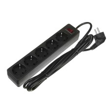 Smartbuy One network filter, 5 outlets, 3 m, 10 a, 2200 watts, with salary, black
