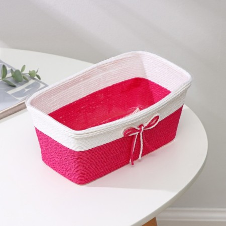 Kashpo for flowers wicker "bow", 23.5 × 12.5 × 10.5 cm, rectangle, color mix-4