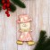 Soft suspension "Snowman in a suit with a geometric pattern" 6x13 cm, pink