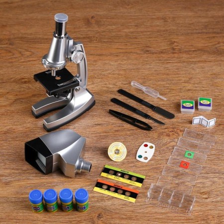 Microscope with a projector, a multiplicity of an increase in 50-1200x, with backlight, 2AA