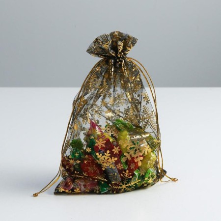 Bag gift organza “Happy New Year!”, 10 x 12 cm +/- 1.5 cm, New Year-3