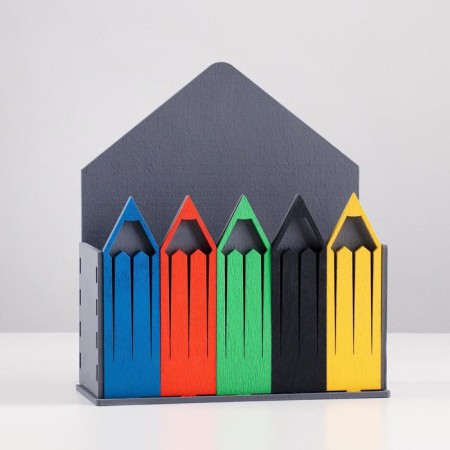 Kashpo wooden 18 × 7 × 20.4 cm envelope "pencils", gray-1