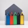 Kashpo wooden 18 × 7 × 20.4 cm envelope "pencils", gray