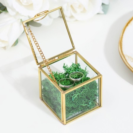 Casket for rings "Cube", 6x6x6 cm, glass
