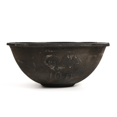 Cast iron cauldron, 10 l, flat bottom, aluminum cover-2