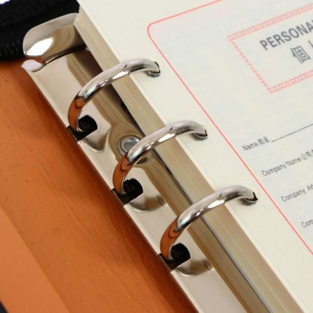 Organizer on the rings A6, 96 sheets in a ruler, on a zipper from 3 sides, leatherette, mix-10