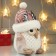 Interior light doll "Owl in a pink hat with deer horns" 25x15x15 cm