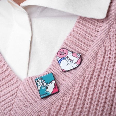 Set of badges (2 pcs.) "Comic", color in silver-4