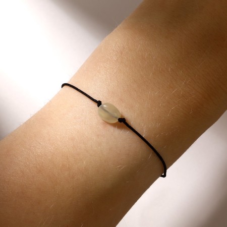Bracelet of desires "Moonstone" on the black thread, the length is regulated-2