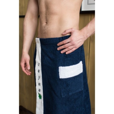 Male Kilt with embroidery, the color is dark blue, Makra-2